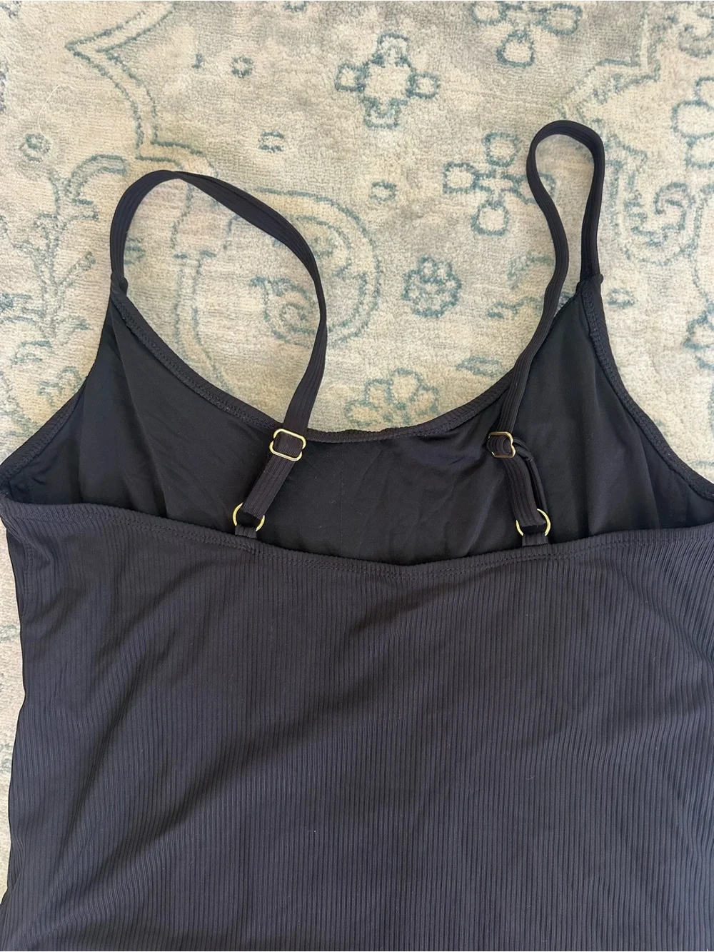 Andie Ribbed One Piece Swimsuit Black XXXL